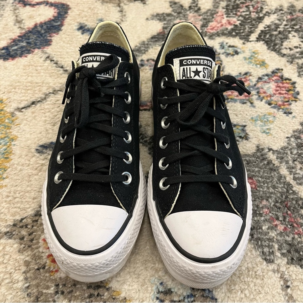 Converse Women’s Black Canvas Platform Sneakers